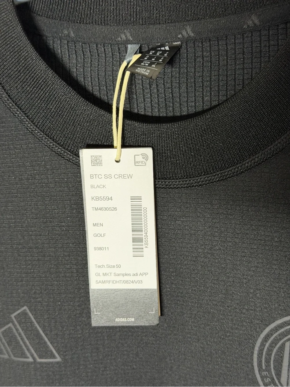 Adidas Golf Beyond Graphic Short Sleeve Crewneck Sample Black Men’s M NWT